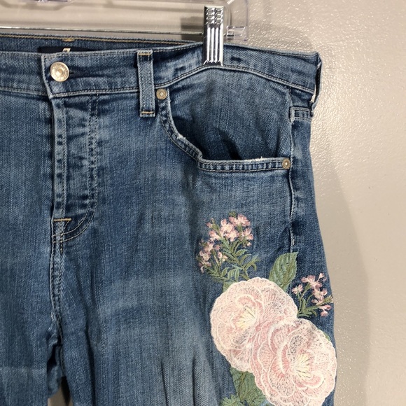 7 for all mankind Josefina Embroidered Botanical Relaxed Jeans - Picture 2 of 16